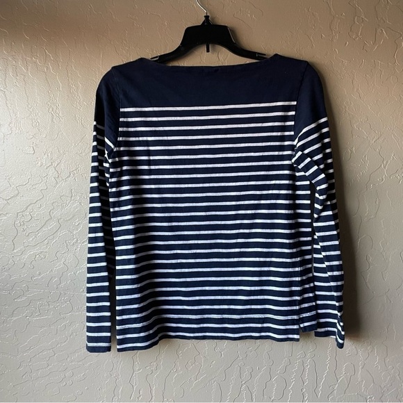 J. Crew Pier Stripe Navy Sweatshirt - Picture 3 of 8